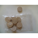 DETOA Wooden Tokens for Checkers 23mm small, 10pc natural