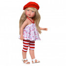 Vestida de Azul Carlota Doll, 28cm in red