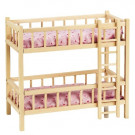 Goki Doll's Wooden Bunk Bed With Ladder, 59cm