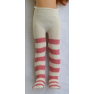 Paola Reina Las Amigas Tights striped white pink, 32cm