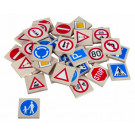 DETOA Wooden Children Memo Traffic Signes, 36 pieces