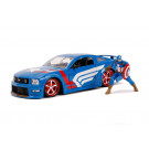Jada Marvel Hollywood Rides Diecast Model 1/24 2006 Ford Mustang GT with Captain America Figure