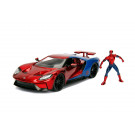 Jada Marvel Diecast Model 1/24 Spider-Man & 2017 Ford GT with Spiderman Figur