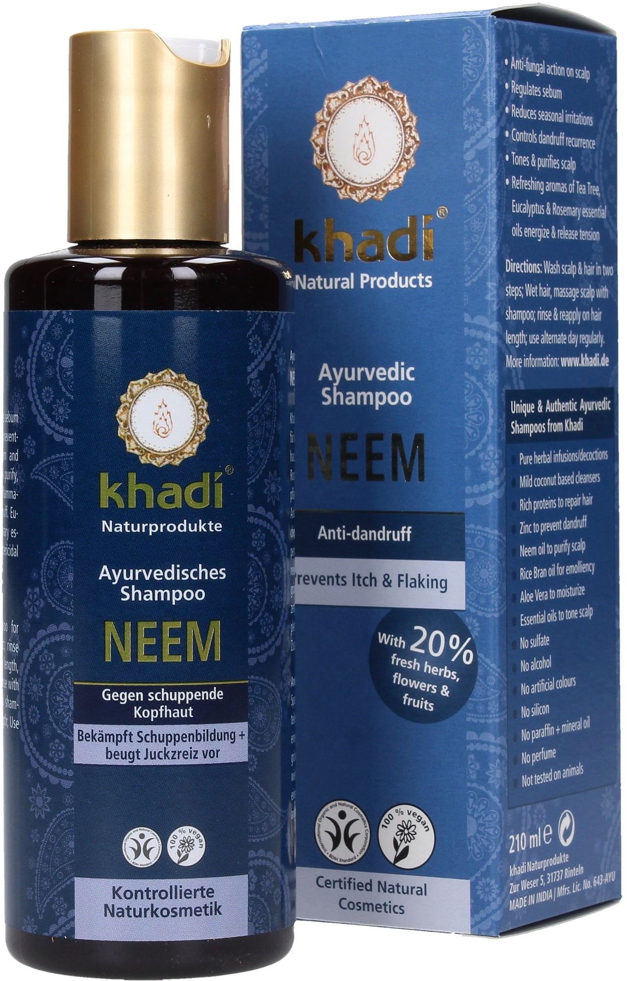 Khadi Neem Anti Dandruff Shampoo 210 Ml